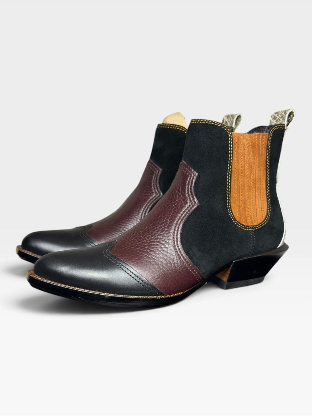 Coach 1941 Bandit Chelsea Boots Black Oxblood Leather Size 5 NIB NWT